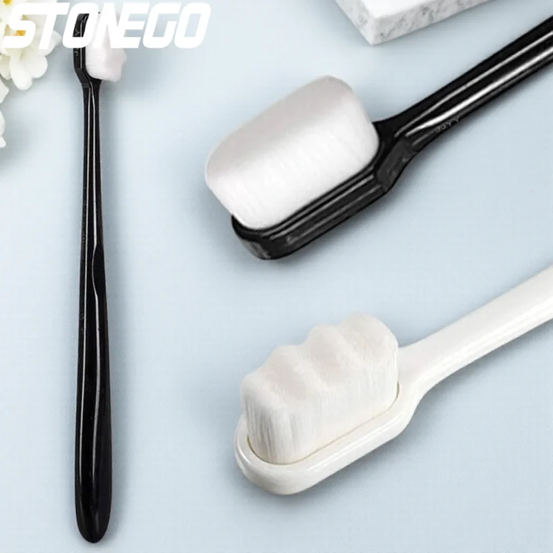 

Супермягкая нано-зубная щетка для взрослых, отбеливание зубов, портативная зубная щетка для ухода за полостью рта с чехлом, 2 размера