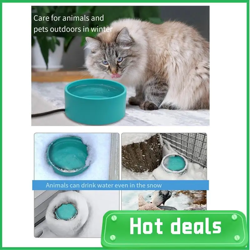 

Heated Pet Bowl - 3.2L For Dog Cats, Heated Pets Bowl, Outdoor Water Bowl For Chicken Duck Squirrel US Plug Durable 25Cm