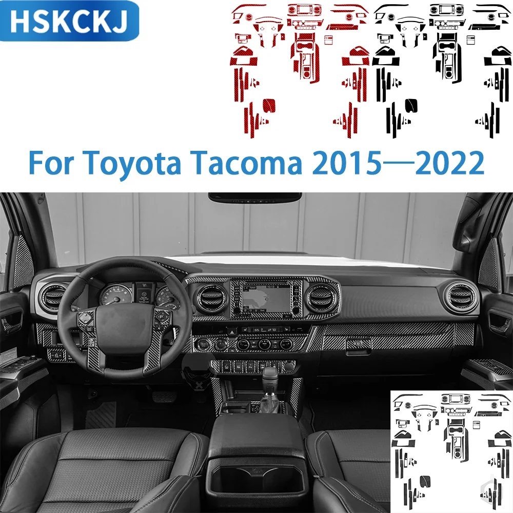 

Для Toyota Tacoma 2015-2022 автомобильные аксессуары из углеродного волокна, крышка панели рулевого колеса, внутренняя наклейка, модификация