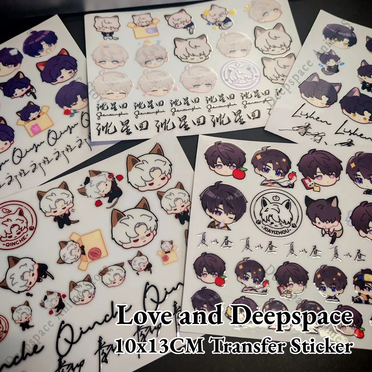 

Love and Deepspace Sylus Xavier Zayne Rafayel Caleb Anime Cartoon Transfer Stickers for Phone Ipad Water Cup Decoration 10x13CM