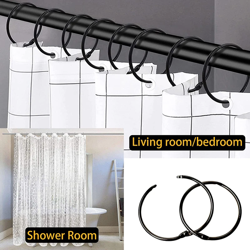 20Pcs/set Metal Curtain Rings Hanging Hooks For Hold Curtains Draperies Shower Curtain Hanging Rings Home Improvement Tools 2024