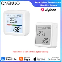 Sensor de temperatura y humedad ZigBee con pantalla LCD de Control por aplicación Tuya funciona con el asistente de Google y necesita Tuya Zigbee Hub