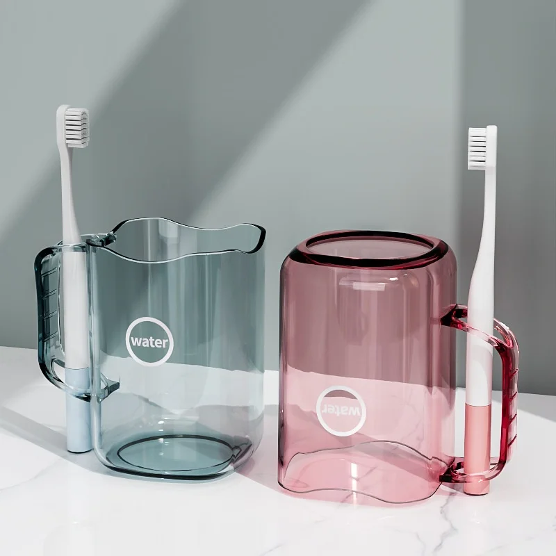 

Transparent High-Aesthetic Toothbrush Cup Dormitory Home Use Washing Mouth Rinse Cup with Toothbrush Holder for Daily Oral Care