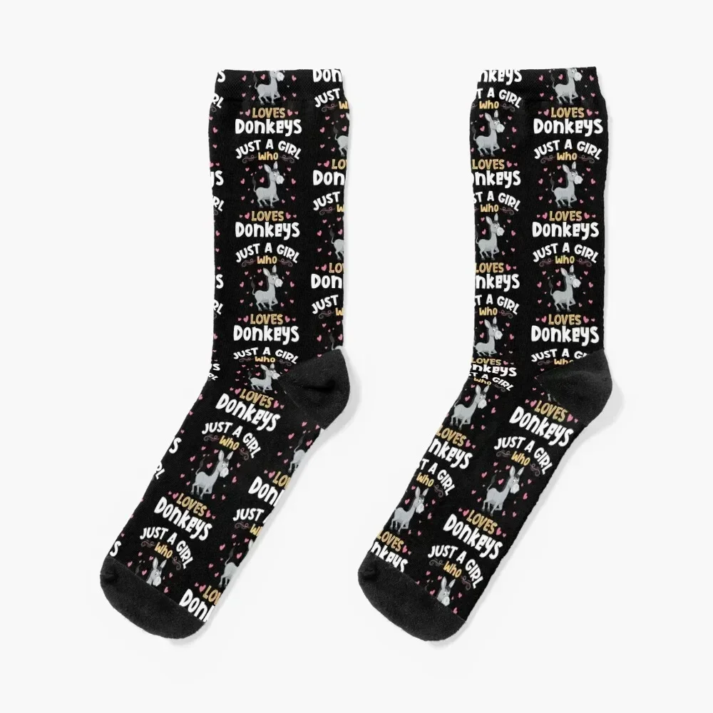 

Just a Girl who Loves Donkeys Gift Socks hiking basketball ankle Stockings man Boy Socks Women's