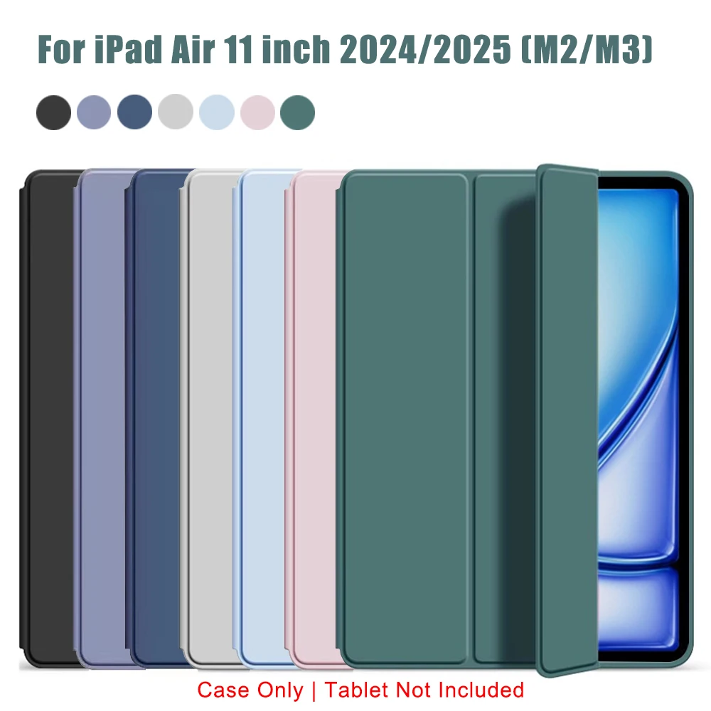 

Tri-fold Flip Case For iPad Air 11 inch 2024 2025 (M2/M3) A2903 A2904 A2367 A2370 Magnetic Stand PU Leather Protective Cover
