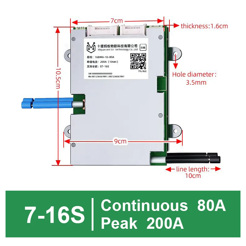 Smart BT ANT BMS 7S-32S 80A 48V 60V 96V Lifepo4 Li-ion BMS App Monitor Balans voor Elektrische Voertuig Zonne-energie Met UART APP