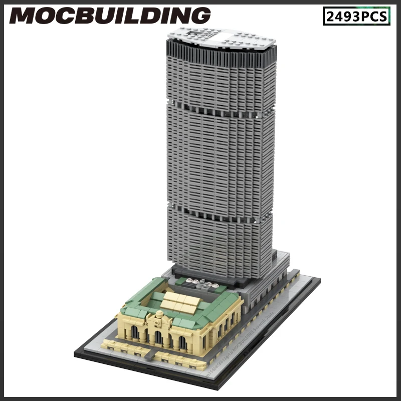 

Moc Building Blocks 1:800 Scale Grand Central Terminal Station Pan Am Architecture DIY Assembly Bricks Collection Toys Gifts