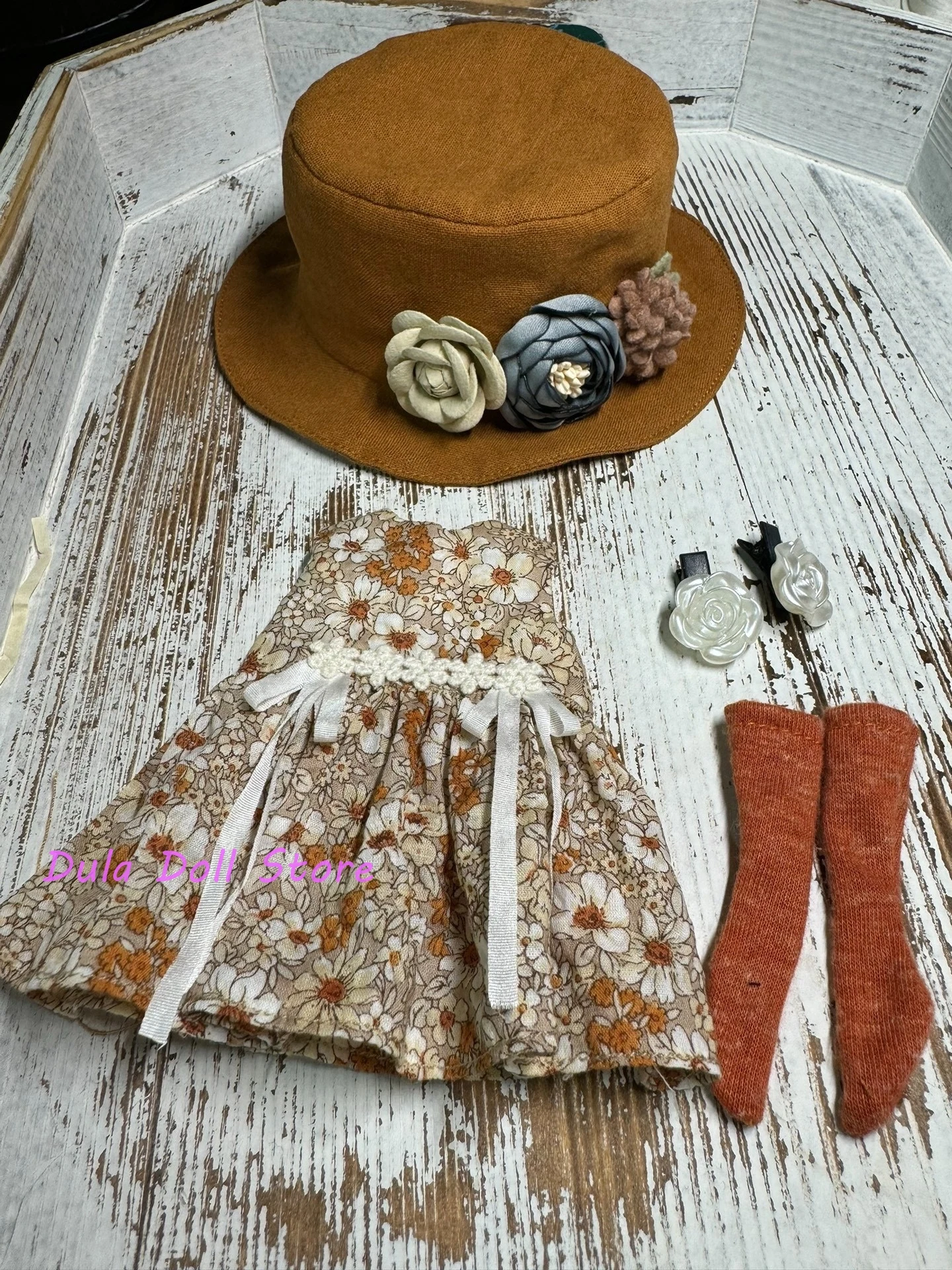 

Комплект одежды и платья для кукол 2026 Dula в французском стиле, летнее платье с цветочным принтом, для кукол Blythe ob24 ob22 ICY JerryB 1/6, аксессуары для кукол