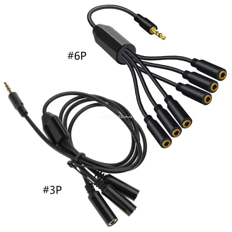 3.5mm Headphone Radio Splitter Cable 1 to 3/6 Male to Female Extension Cable Dropship