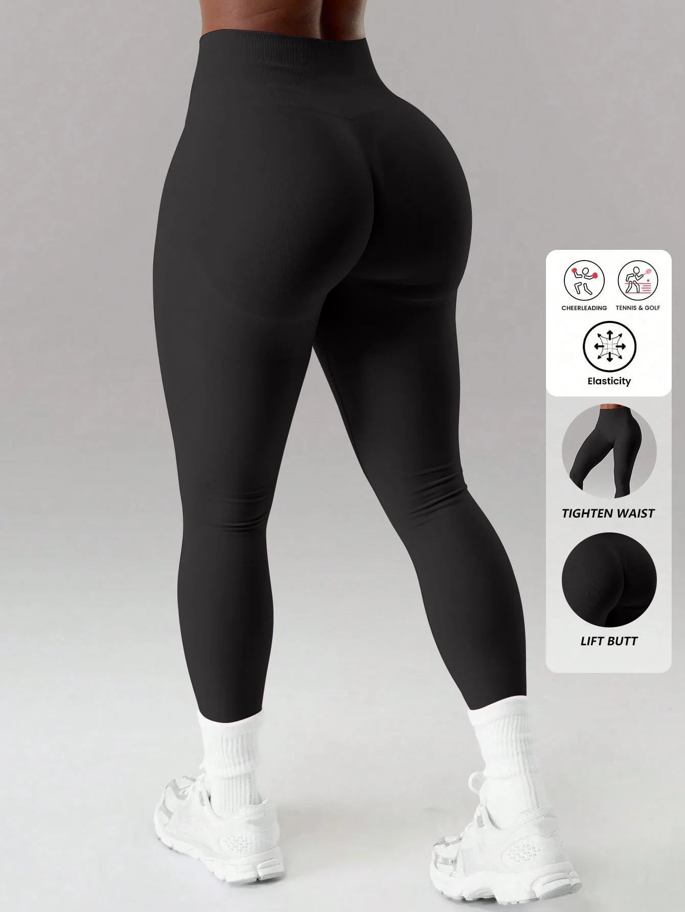 Women High Waist Seamless Scrunch Butt Lift Leggings Tummy Control Yoga Workout Pants Gym Fitness Tights