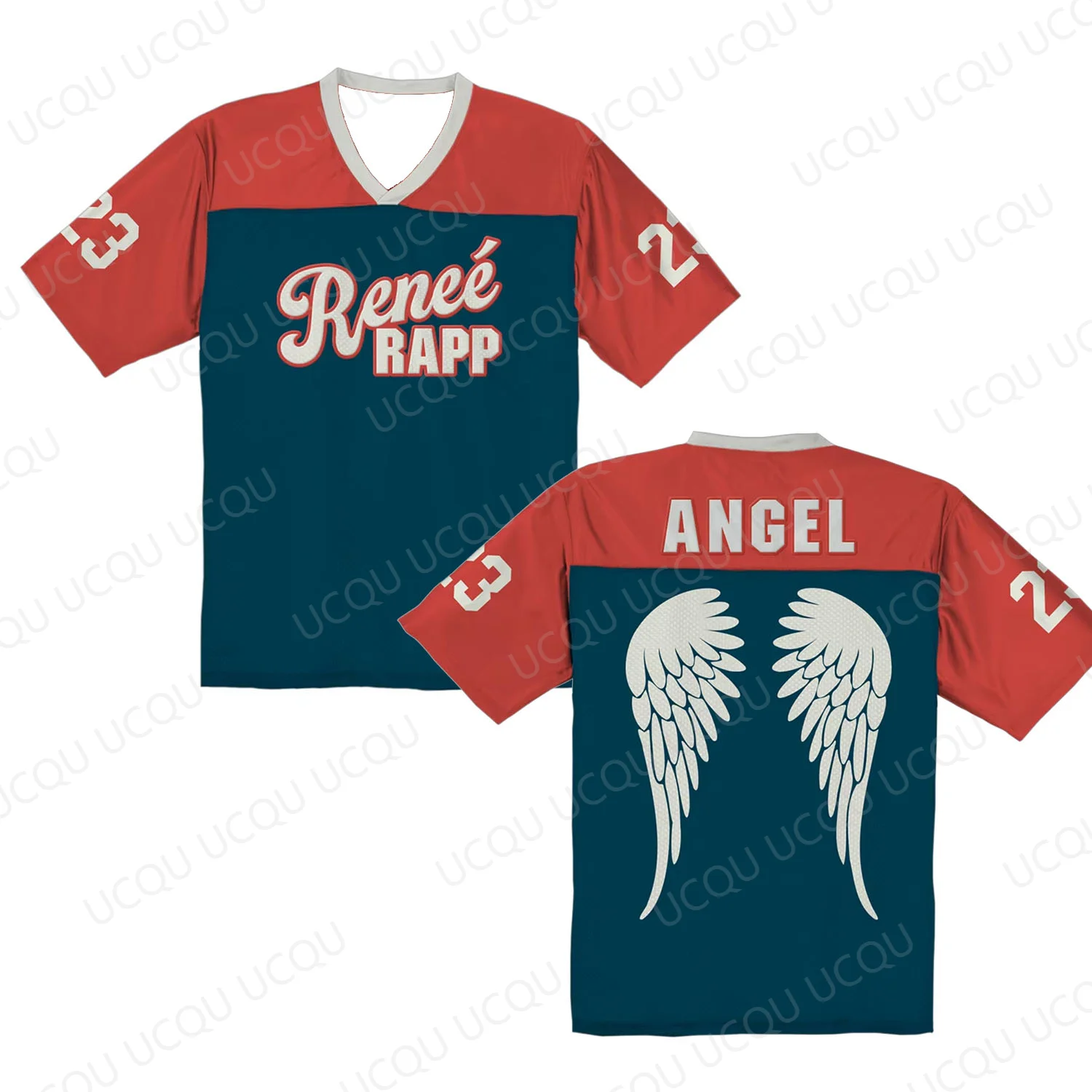 Reneé Rapp Angel Football Jersey 2026 tour Y2K Tshirt Short Sleeve Vneck Tshirt Men/women Novelty Top