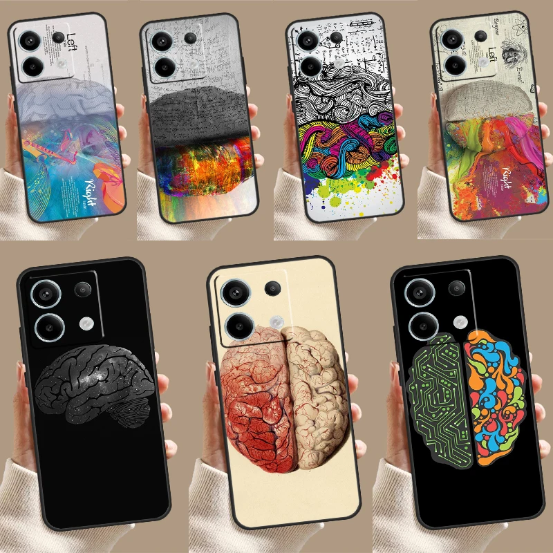 Brain Art Case For Xiaomi Redmi Note 13 Pro 12 11 9 10 Pro 12S 11S 10S 9S Redmi 12 10C 12C 13C Cover