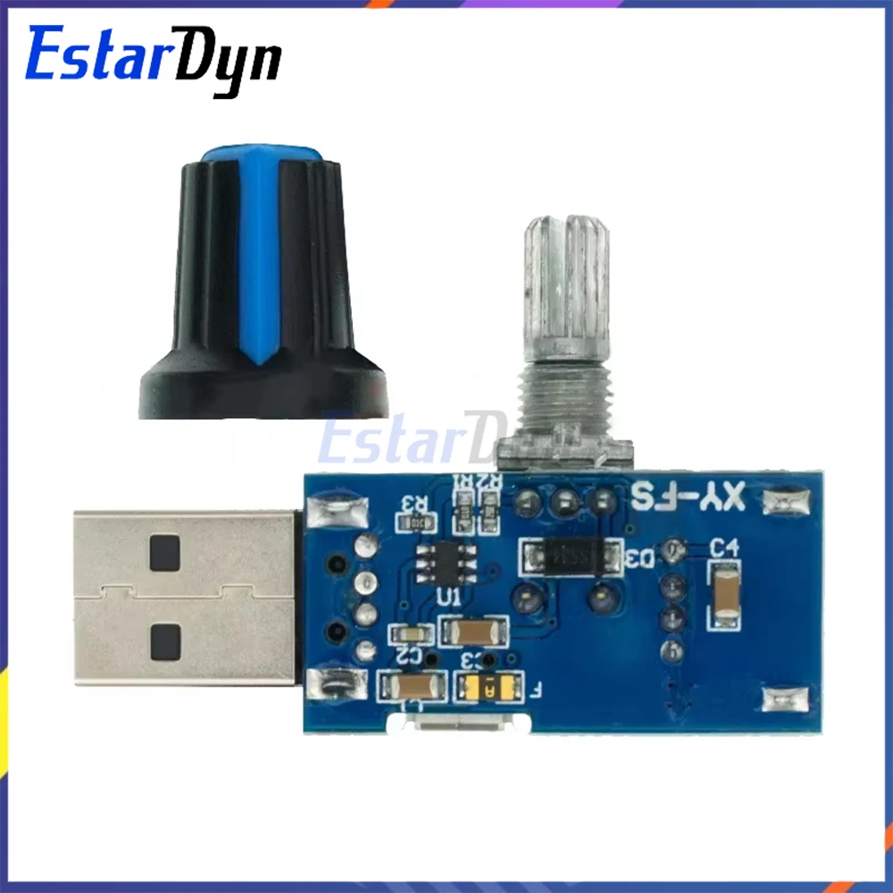 PWM USB Fan Speed Controller 5V, 3-Pin 4-Pin Governor Module with Mute Function for PC Case CPU Cooler Desk Fan Cooling
