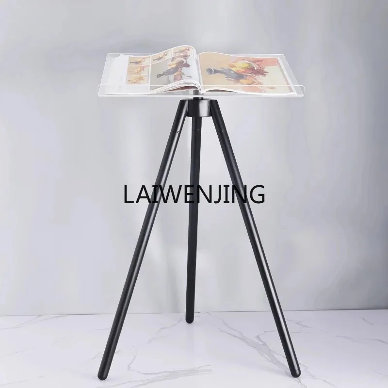 desktop light luxury metal acrylic floor tripod large book album display reading stand