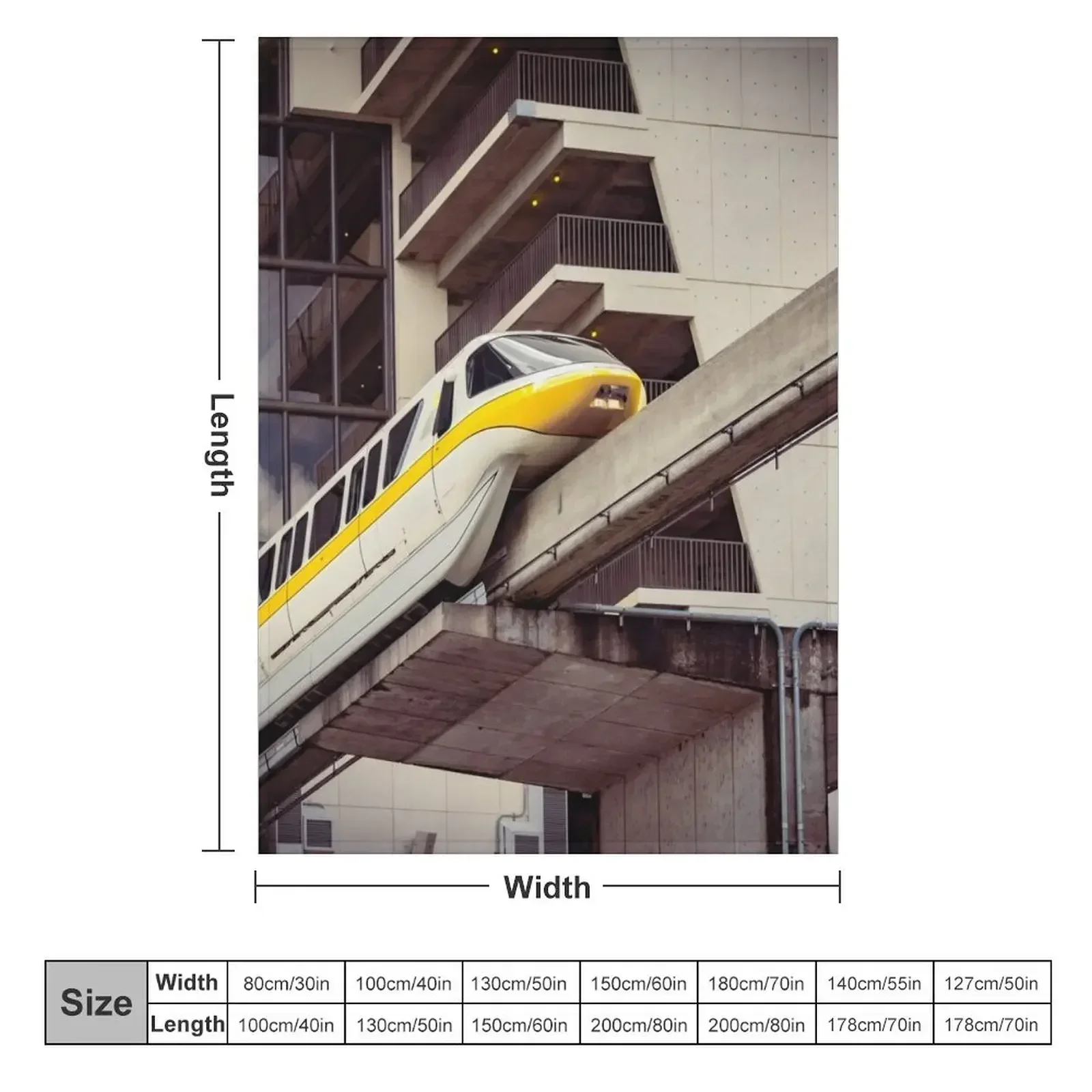 Yellow Monorail Exiting Building Throw Blanket Bed Fashionable Beautifuls Stuffeds Personalized Gift Blankets