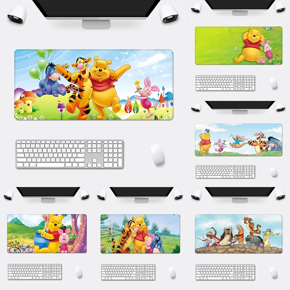 

Cute Winnie The Pooh Mousepad HD Printing Computer Gamers Locking Edge Non-slip Mouse Pad XXL90x40cm Keyboard PC Desk Pad