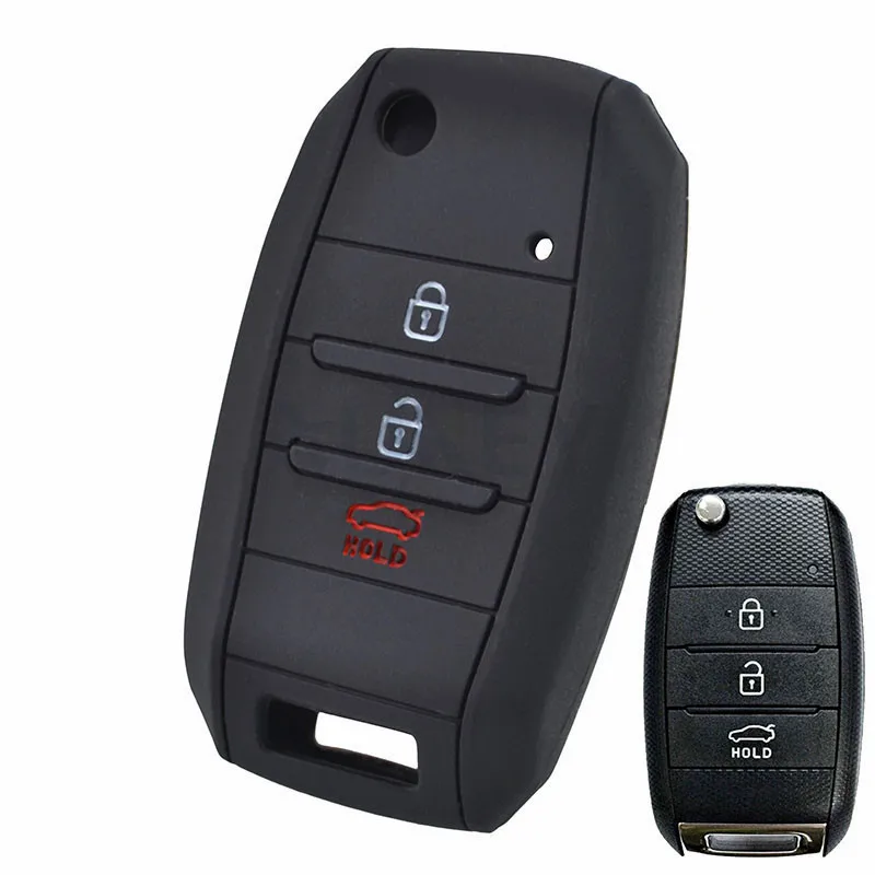 Silicone Key Case For Hyundai Solaris 2 i20 i30 i35 Azera Elantra Santa Fe For Kia Rio Soul Sportage Carens Sorento Ceed Cover