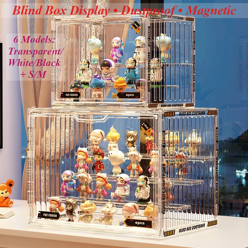 Containerized Design Acrylic Organizer for Collectible Figures Blind Box Jewelry 3-Layer HD Transparent Miniature Display Case