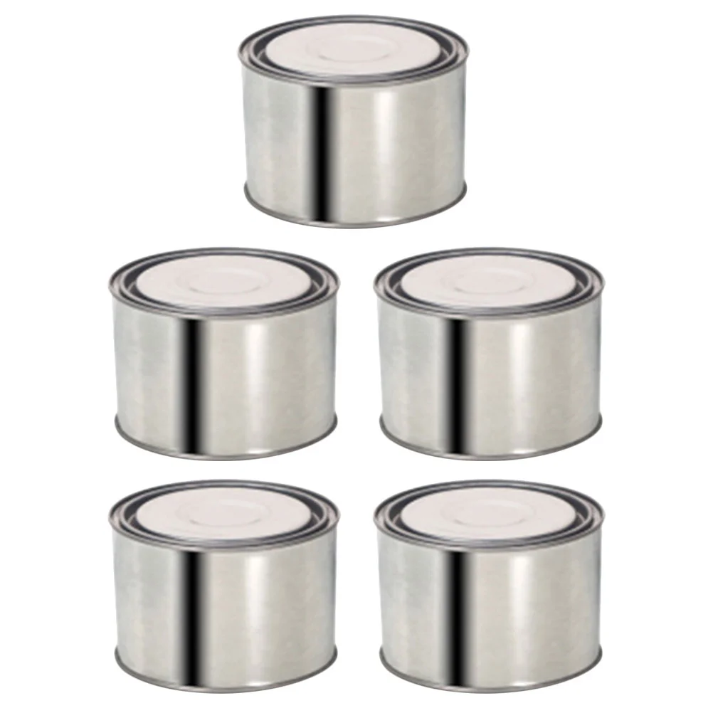 

5 Pcs Mini Handle Metal Paint Can Container with Lid 830X830X630CM Tinplate Lids Pigment Sealing