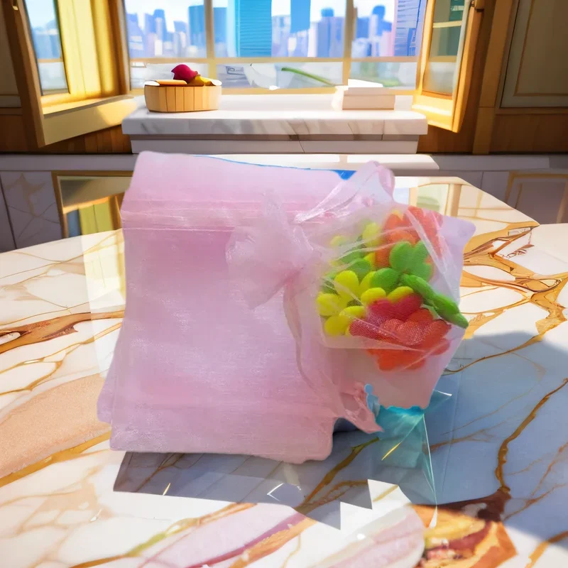 

1000pcs 13x18cm Wedding Party Favor Organza Gift Bag Drawstring Packaging Sachet Pouch Goodie Storage Candy Display Reusable