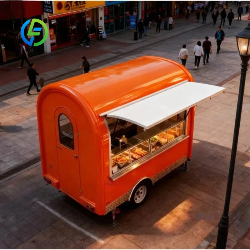 Fiberglass Reinforced Plastic Standard Food Truck Commercial Mobile Slush Pancake Vending Cart for Sale Customized