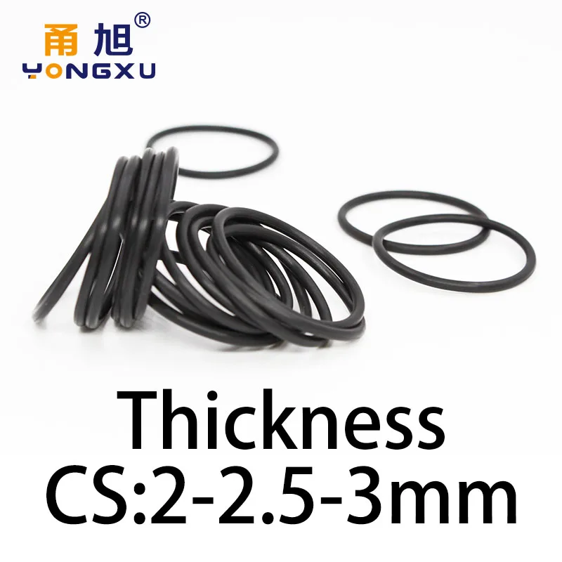 O-ring thickness 2-2.5-3mm CS fluororubber FKM sealing temperature resistant gasket rubber ring complete in specifications.-.