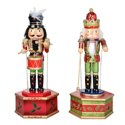 D335 Movable doll puppets 32CM handmade painted music nutcracker , Christmas gift Hand-painted