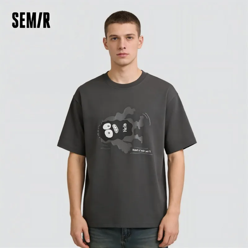 Semir Short Sleeve T-Shirt Men Moisture Wicking and Quick Dry Little Monster Couple Top 2025 New Summer Style Cool Feeling Tee