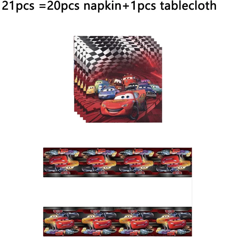 Cartoon Rode Auto Thema Kinder Verjaardagsfeest Decoratie Wegwerp Servies Cartoon Auto Vlaggen Hangende Decoraties Placemats
