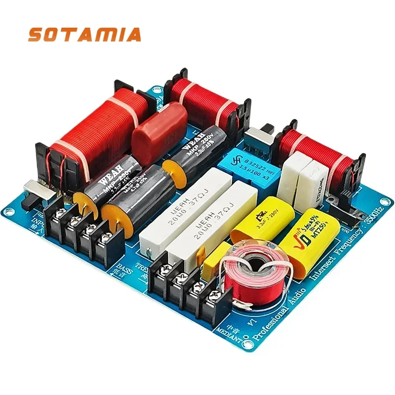 SOTAMIA 350W Three Way Crossover Audio Tweeter Midrange Bass Speaker Frequency Filter Crossover Three Ways DIY Home Theater