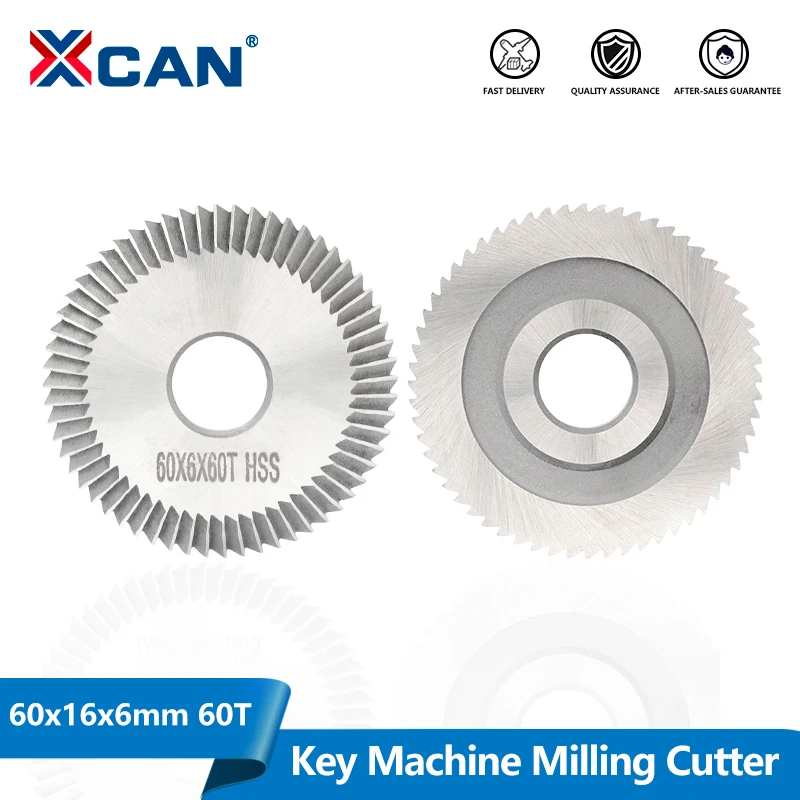 XCAN Key Machine Cutter 60x16x6mm 60Teeth Horizontal Key Cutting Machine Milling Cutter Single Side Saw Blade for Copy Keys