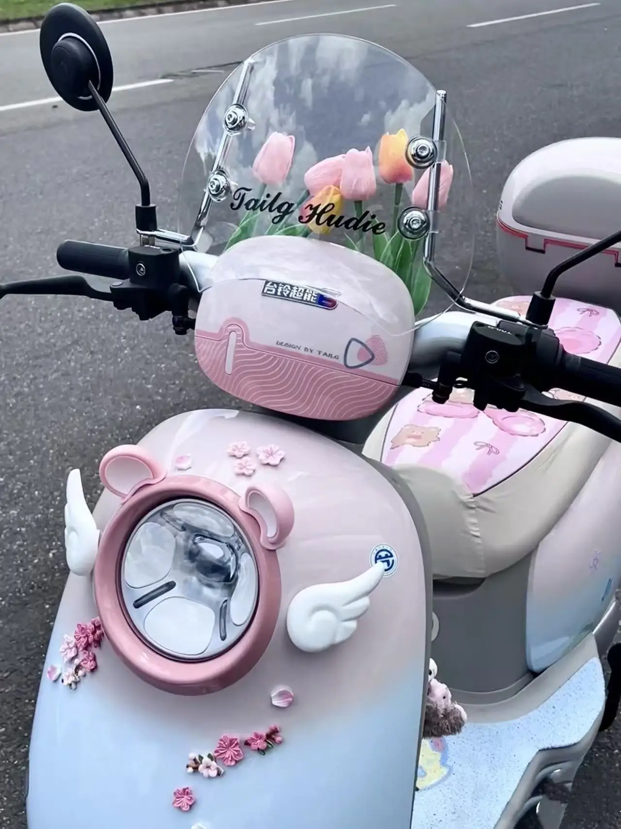 Peach Blossom Car Decal DIY 3D Sticker for Electric Vehicles Motorcycle Accessories Flower Ornaments Small Decorations view 6