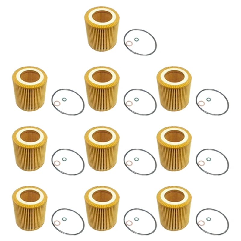 BMW用オイルフィルターキット,10ユニット,h816x,e60,e82,e88,e90,e92,e93,09106015, 11427541827