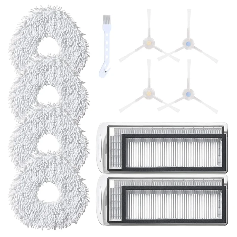 B83B-لمجموعة قطع غيار مكنسة الروبوت-قماش ممسحة قابل لإعادة الاستخدام لملحقات Narwal T10 فرشاة جانبية لمرشح الألياف الدقيقة #2
