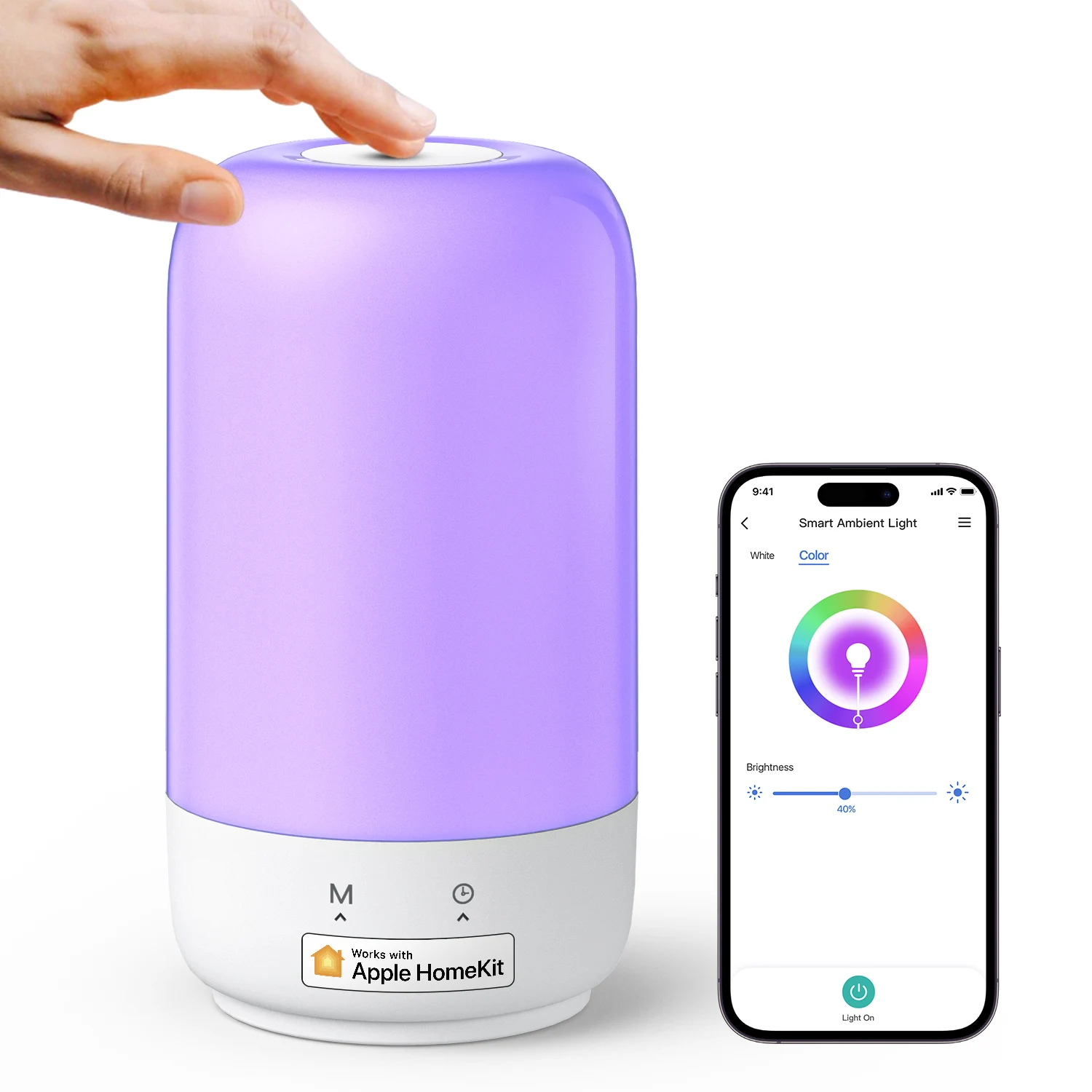 Meross HomeKit Smart Ambient Light,WiFi LED Night Light for Bedroom,Dimmable Bedside Lamp,Work with Siri,Alexa,Google Assistant