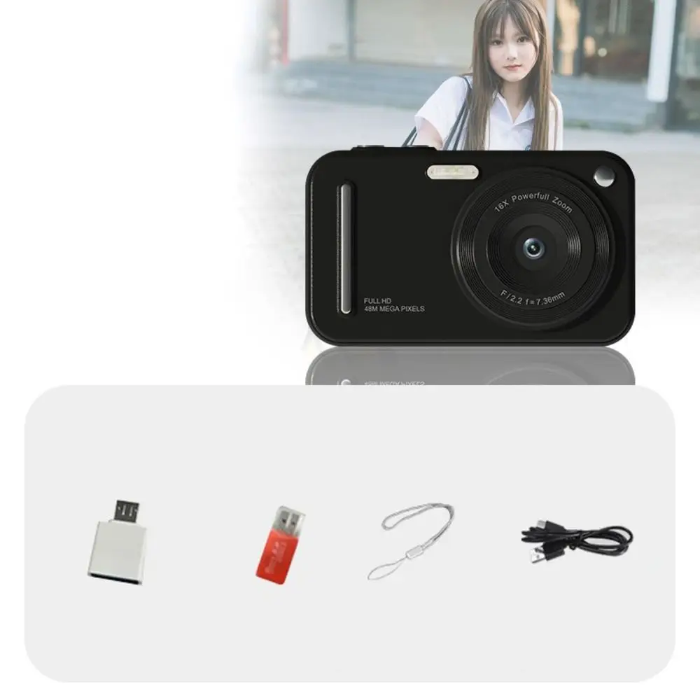 내구성이 뛰어난 48MP 해상도 디지털 카메라 손떨림 방지 FHD 1080P CCD 휴대용 디자인 컴팩트 사이즈 48MP FHD 1080P 카메라