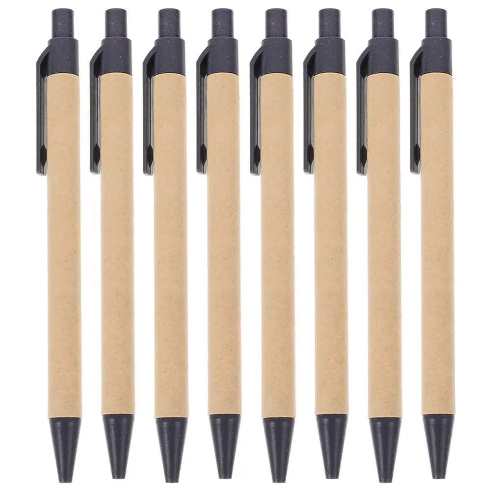 

8Pcs Retractable Ballpoint Pen Premium Workmanship Comfortable Handle Fatigue-Free Grip Ideal School Supplies Office Accessories