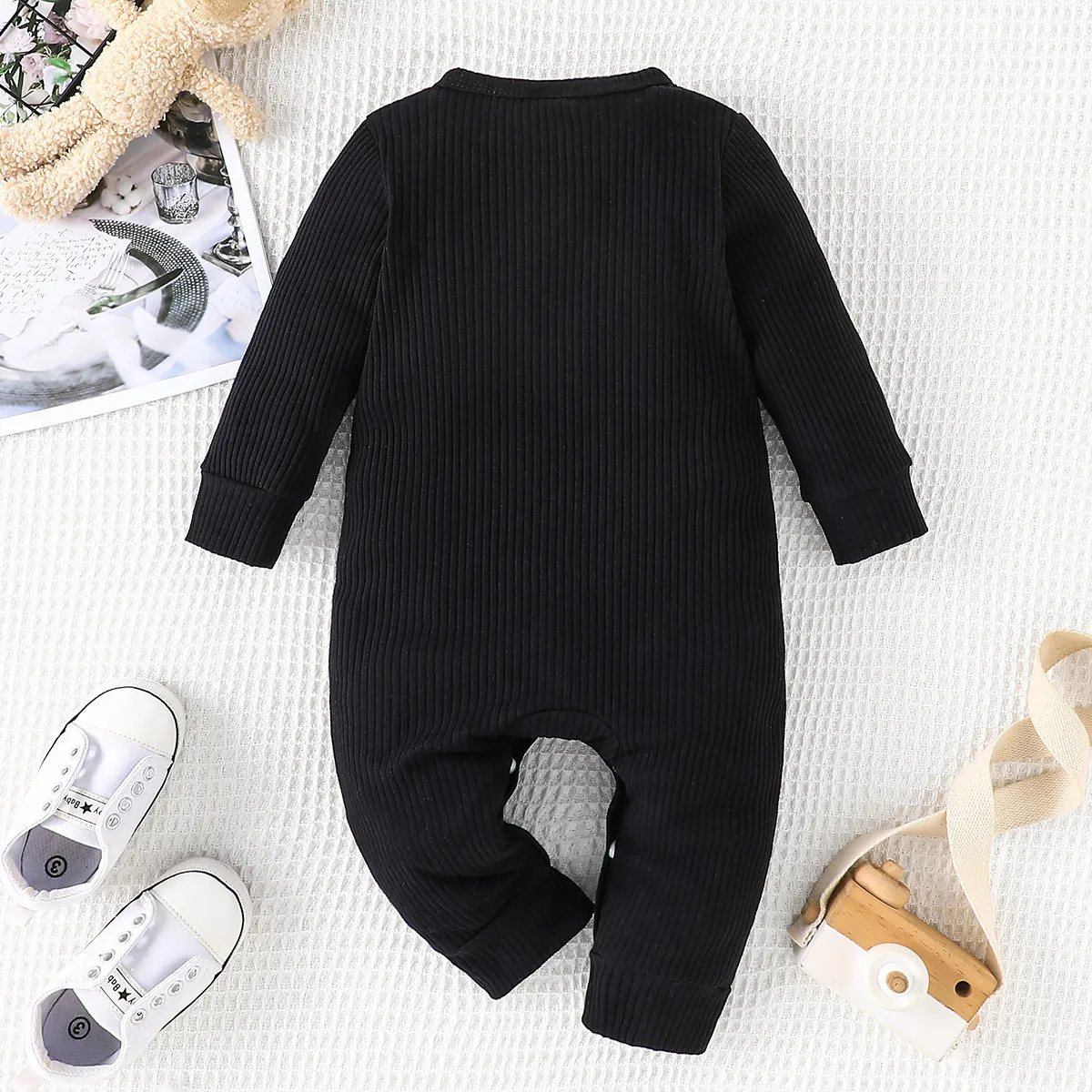 Boys Girls Newborn Jumpsuit Clothes Infant Fashion Embroidery Bear Bodysuit Autumn Casual Romper Spring  Outwear 0-6-9-12-18M