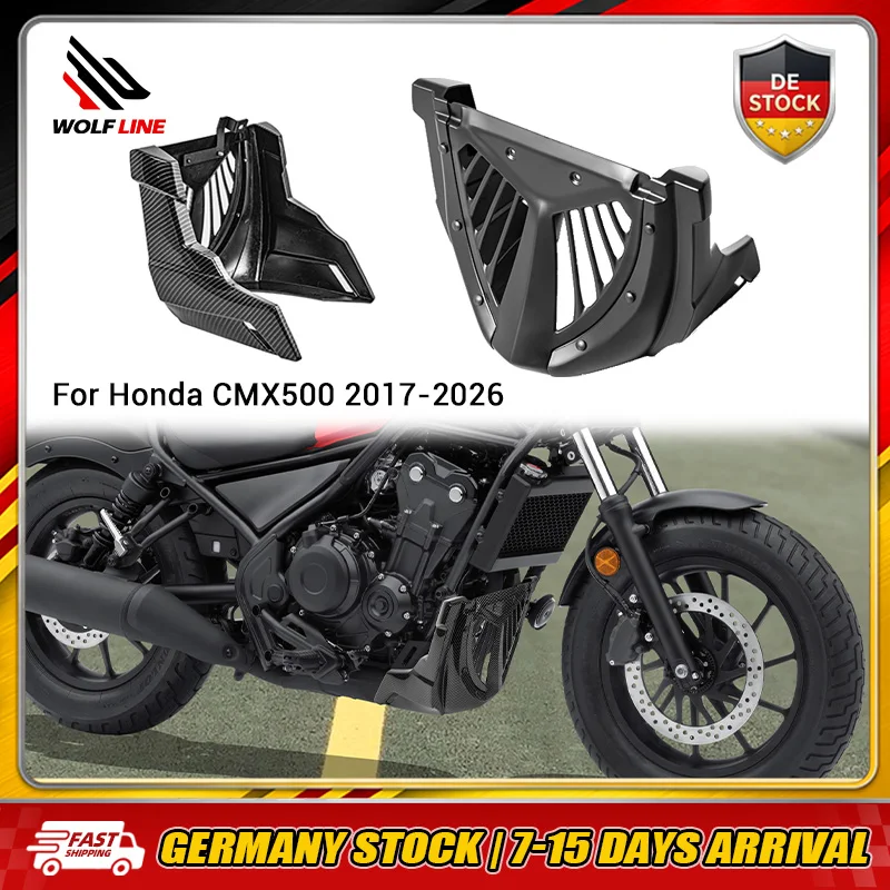 WOLFLINE Motorrad-Unterbodenverkleidung Motorspoiler Verkleidungsabdeckung für Honda Rebel CMX 500 cmx500 2017-2026 Rahmenschutz