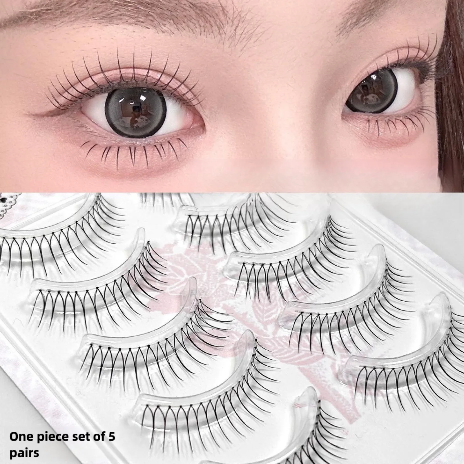 رموش صناعية مجزأة على شكل حرف U Kpop مجموعة كورية رموش فردية طبيعية يمكنك صنعها بنفسك رموش مانغا ذات سعة كبيرة