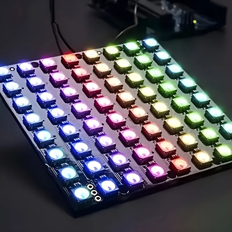 WS2812 8 × 8 5050 RGB مصفوفة بالألوان الكاملة - مجموعة تطوير تعليمية للتجارب الممتعة والتعلم الصانع؛ وحدة التدريس الجذعية