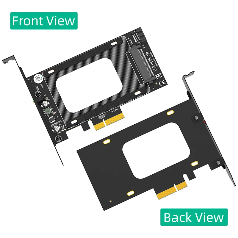 U2 to PCIe 3.0 X4 Riser Expansion Adapter Card PCI Express 4X to U.2 SFF-8639 Adapter for Intel 2.5