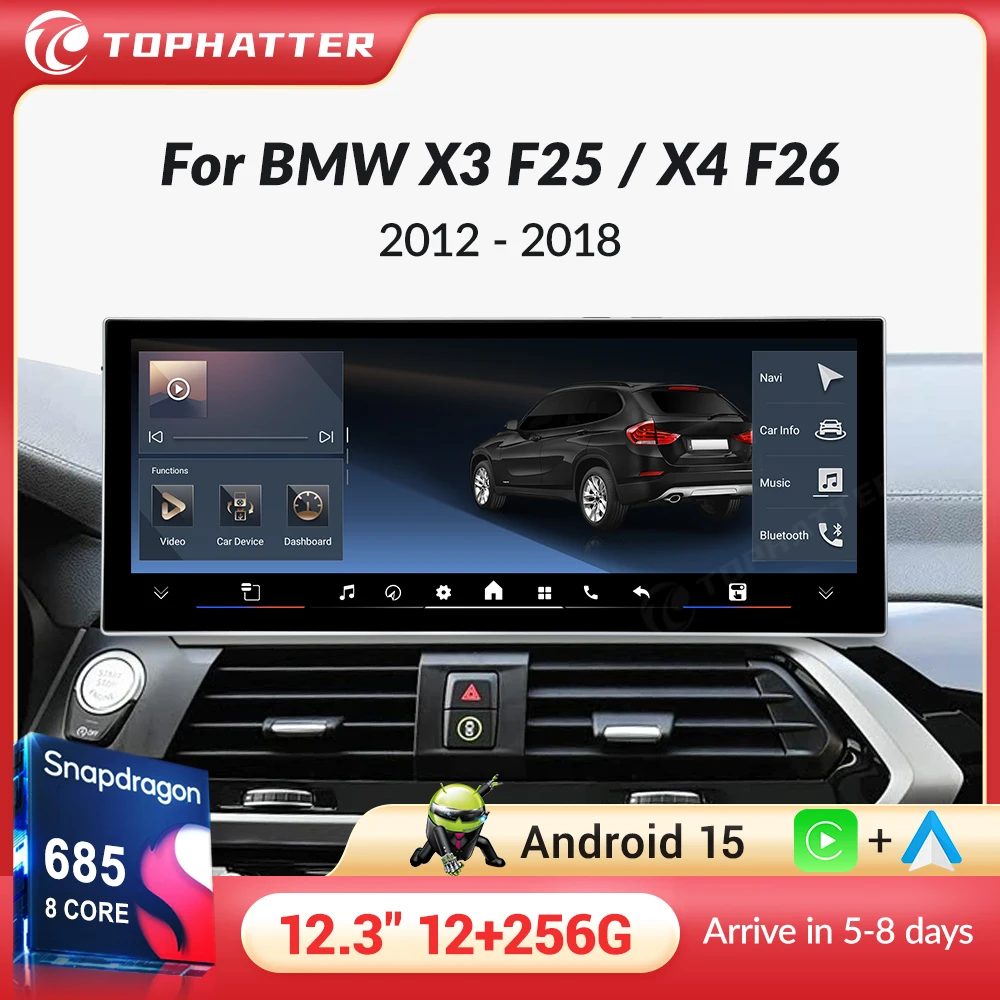 

Snapdragon 685 Android 15 For BMW X3 F25 X4 F26 Wireless CarPlay AUTO Car Multimedia Monitors Car Accessories Navigation