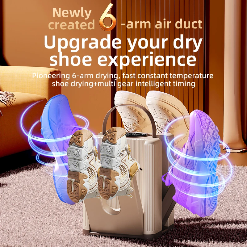 

Electric Shoes Dryer 6 Arms Portable Foldable Telescopic Smart Heater Deodorizer Dehumidifier Shoe Drying Machine Foot Warmer