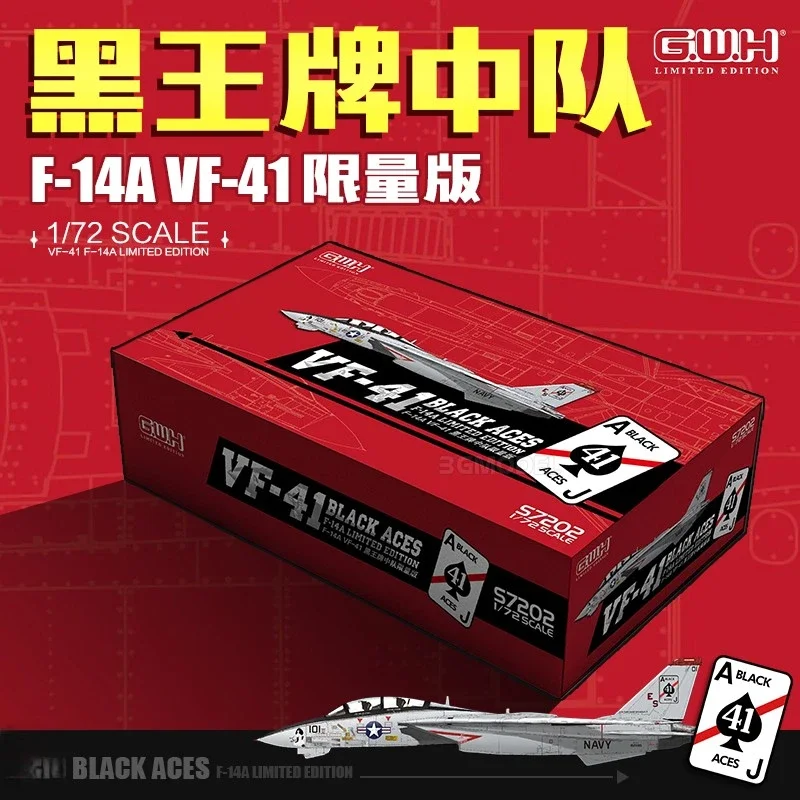 Great Wall S7202 hobby assembly model aircraft kit 1/72 scale US F-14A Tomcat fighter Black Ace Squadron limited edition