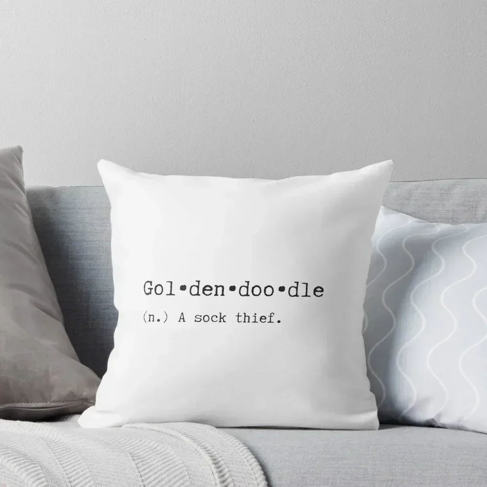 

Goldendoodle Definition - A Sock Thief - Golden Doodle Sticker Throw Pillow autumn decoration pillow