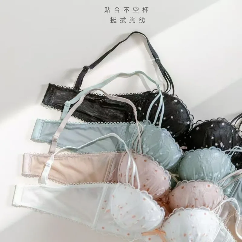 

French Vintage Bow Design Kawaii Underwear Subculture Lace Patchwork Breathable Panties Women's Cute Sweet Two-piece Set