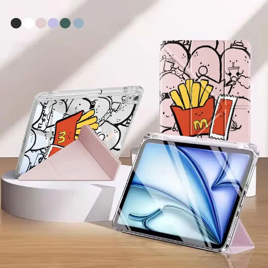 Creative French Fries Brothers Tablet Case For iPad Pro 2025 Air 4 5 M3 M2 M4 11inch 11th 10th 9th 8th 7th 12.9inch Mini 6 7