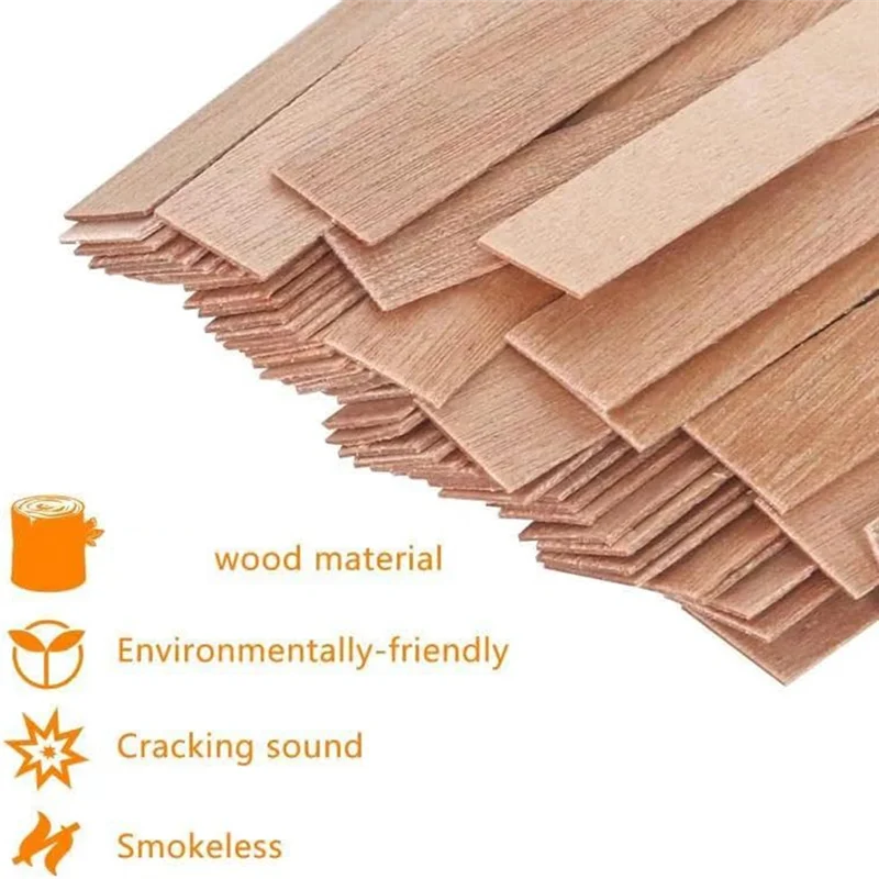 LICE-120 pezzi stoppini per candele in legno spesso, stoppini in legno naturale senza fumo da 5,1 x 0,5 pollici per realizzare candele