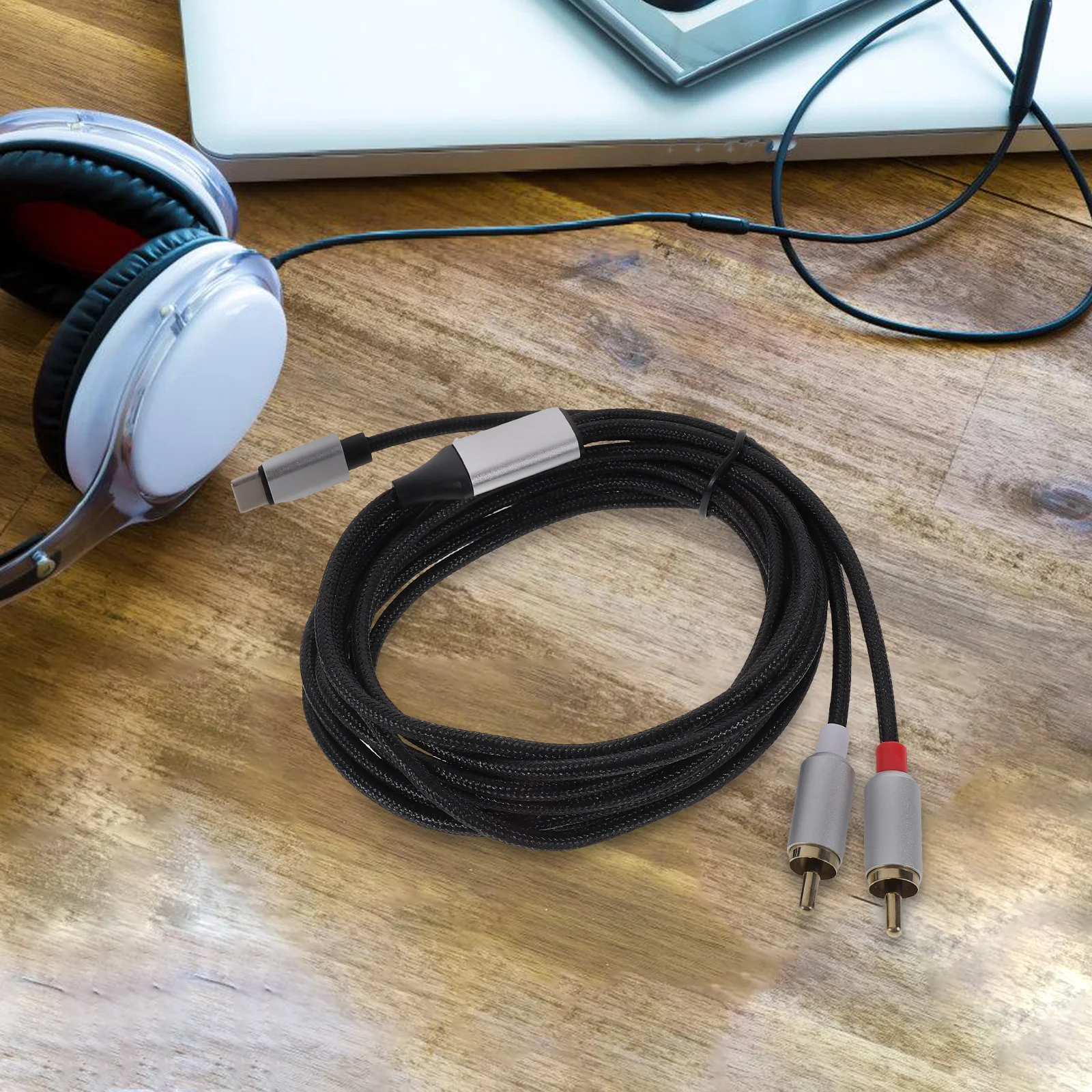 

USB C to Double Rca Audio Cable 2m Y Splitter Audio Converter Cord for Microphone and Amplifier Sound USB C to Rca